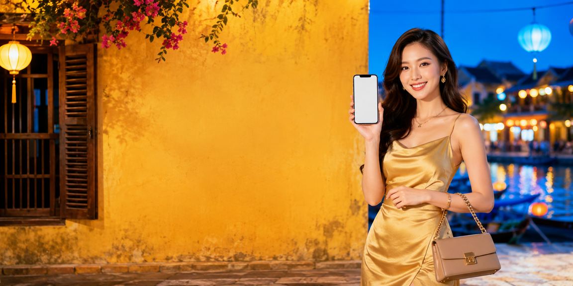 Người dùng chơi jackpot slots trên điện thoại tại Hội An với giao diện tiếng Việt
