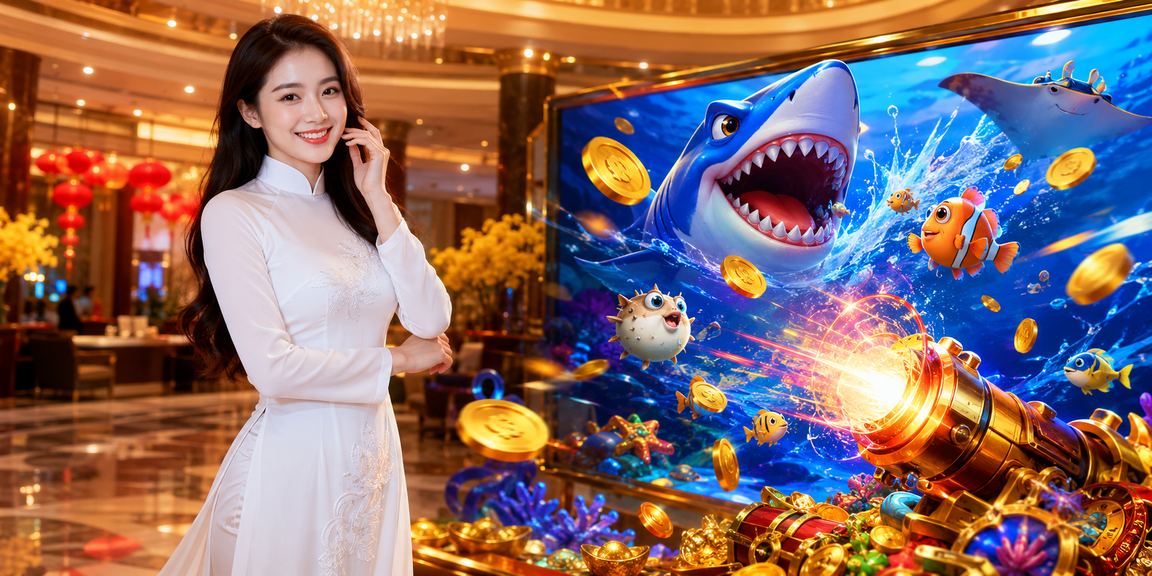Khung cảnh sông Mekong gợi nhớ trò chơi bắn cá dân gian trong trang phục áo dài